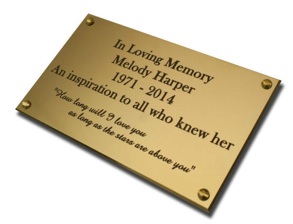 4" x 2" Brass Engraved Plaque/Name plate - Cints and Home