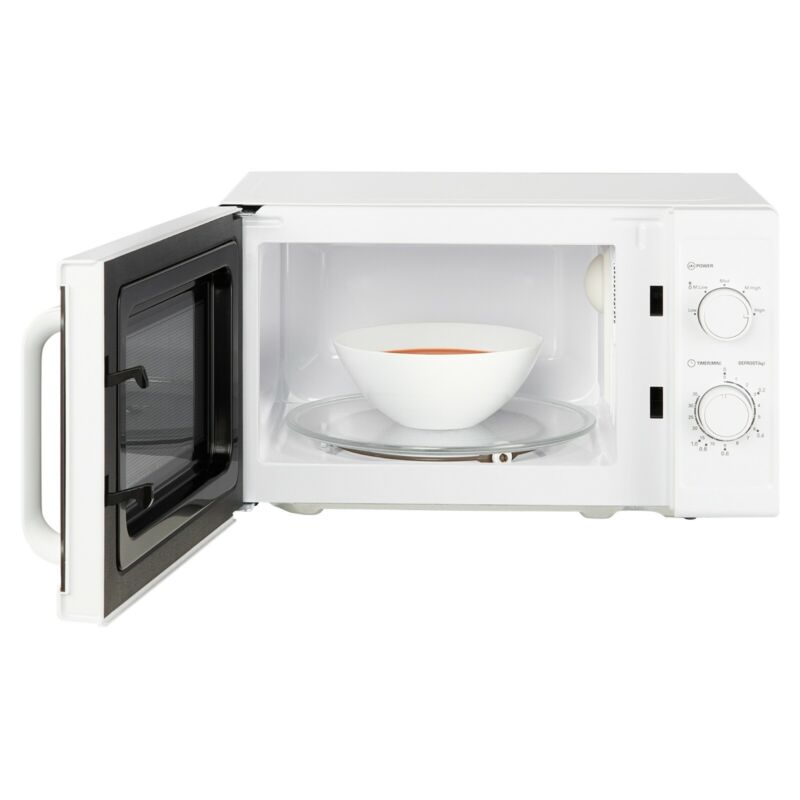 20L White Microwave, 800W Freestanding