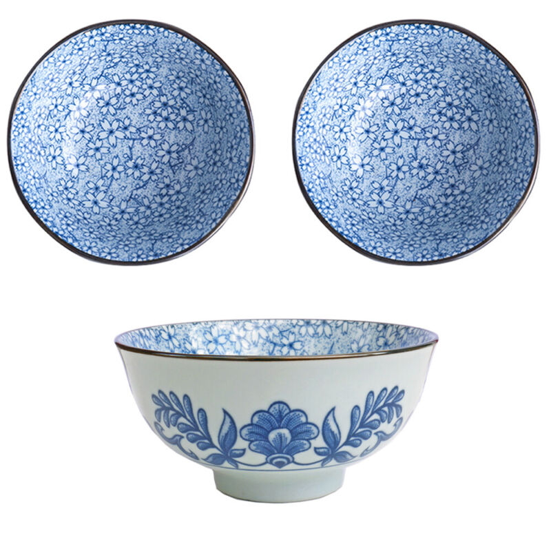 Japanese Blue Crockery Sets Ceramic Dishes Plates Bowls