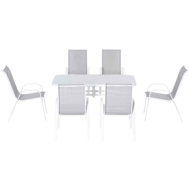 7 PCS Outdoor Dining Set w/ Table and Chairs 6 Seater