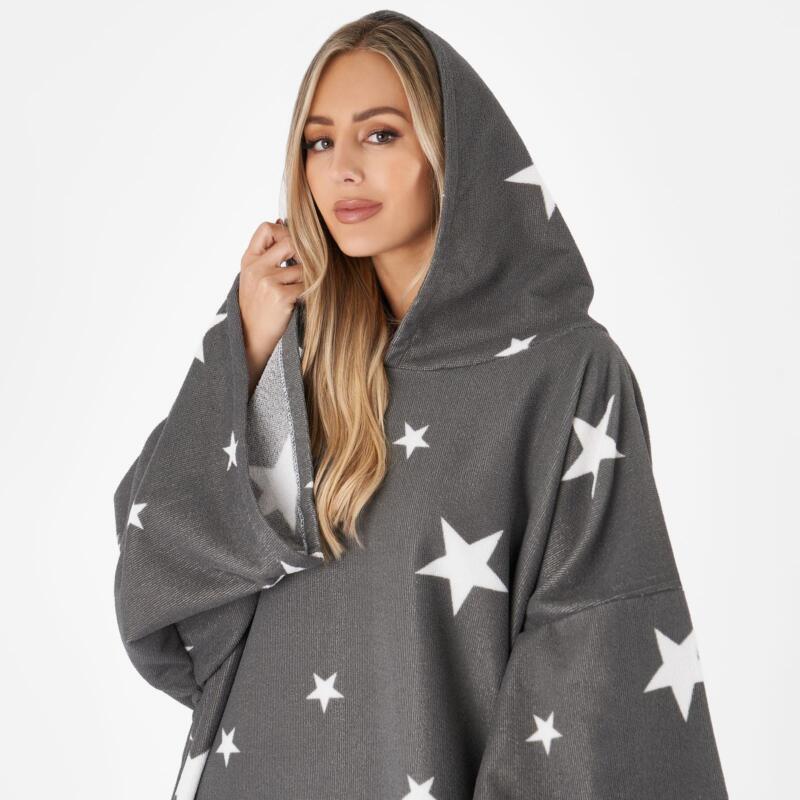 Star Hooded Poncho Towel Swimming Adult Dry