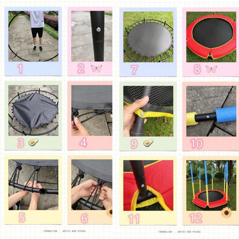 Trampoline for Kids Children with Safety Enclosure Net Indoor Outdoor Jumping - Cints and Home