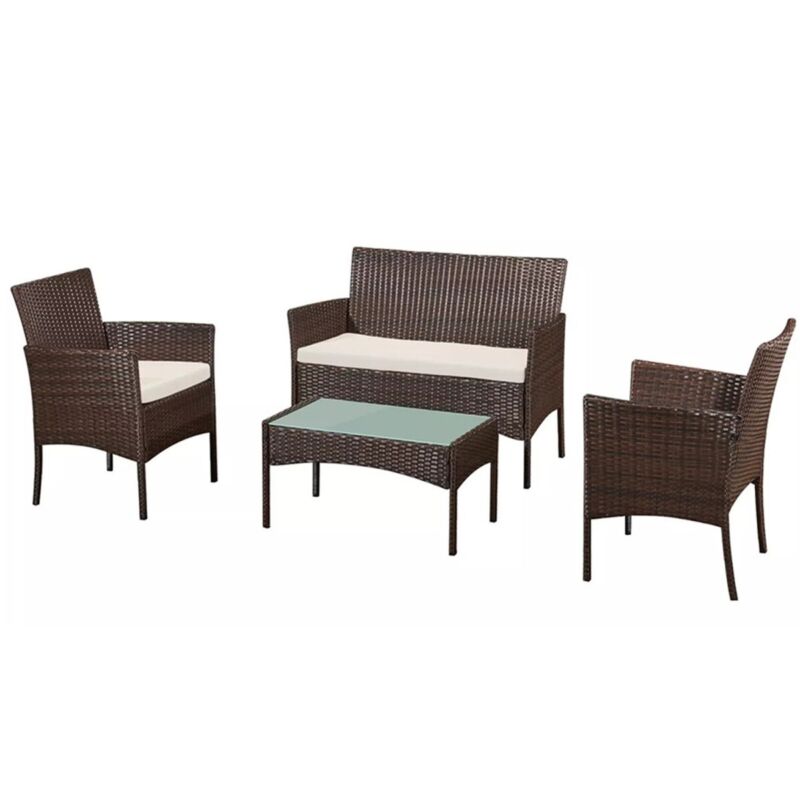 Rattan Garden Furniture 4 PCs Outdoor Set Sofa
