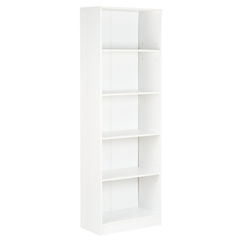 5 Tier White Wooden Freestanding Bookcase/Books - Cints and Home