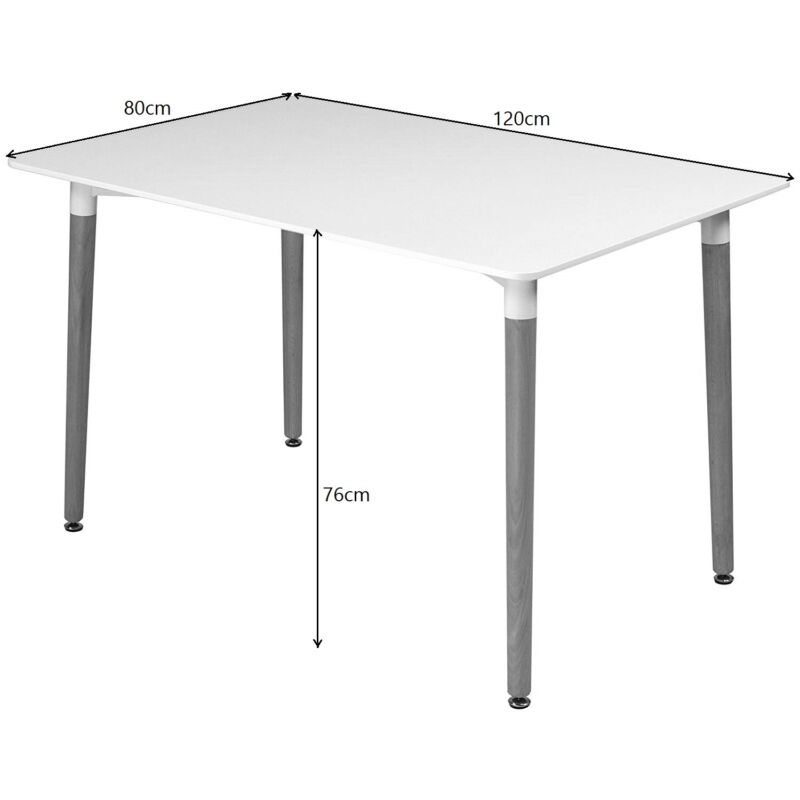 White Wooden  Rectangular Dining Table - Cints and Home