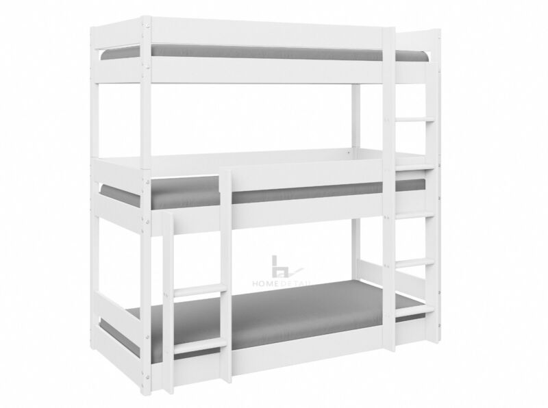 Triple Bunk Bed High Sleeper Kids Wooden Bed Frame - Cints and Home