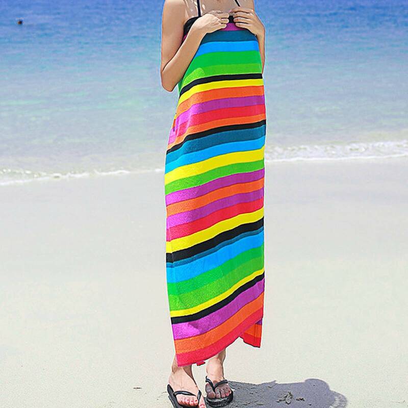 Striped Extra Large Microfibre Lightweight Beach Towel