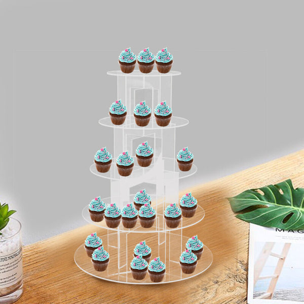 Clear Acrylic Round Cupcake Stand Display Wedding&Party