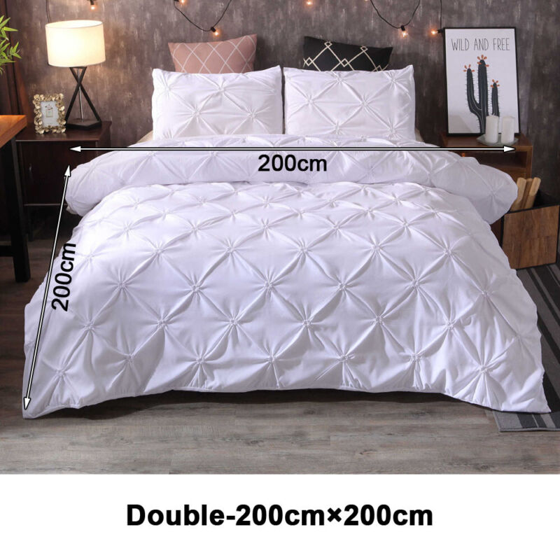 Pleated Duvet Cover Set Bedding Cotton Luxury