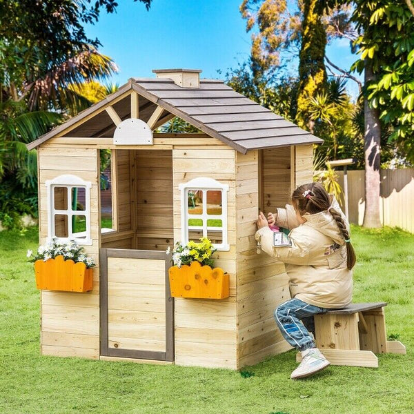 Large Wooden Kids Play House Outdoor Garden Children - Cints and Home