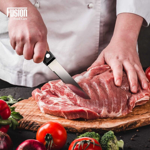 6x Steak Knives Stainless Steel Cutlery Set Meat