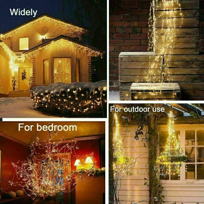 100LED Solar Waterfall Vine String Lights Tree Fairy Lamp - Cints and Home