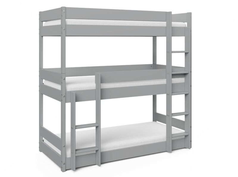 Triple Bunk Bed High Sleeper Kids Wooden Bed Frame - Cints and Home