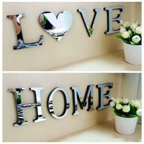 4 Letters Love Home Furniture Mirror Tiles Wall Sticker - Cints and Home