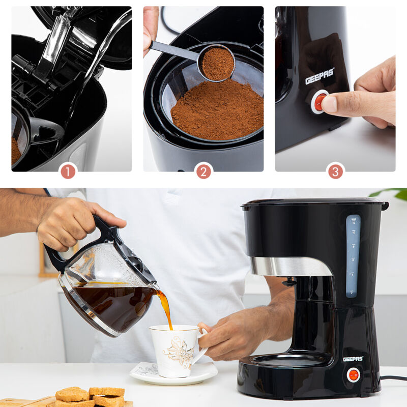 Filter Coffee Maker Machine Instant Anti-Drip 12
