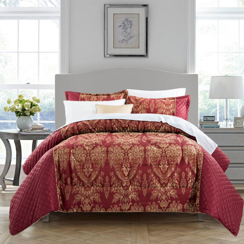 Quilted Embossed Bedspread 3 Piece Bedding Set