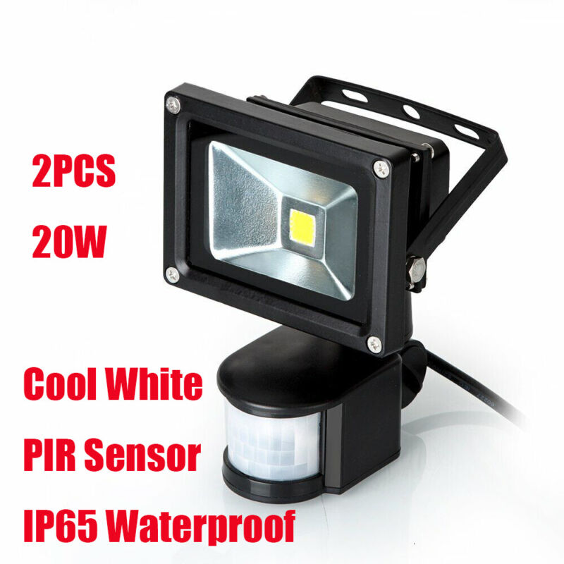 2PCS LED Floodlight Outdoor Light PIR Motion