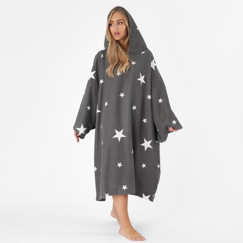 Star Hooded Poncho Towel Swimming Adult Dry