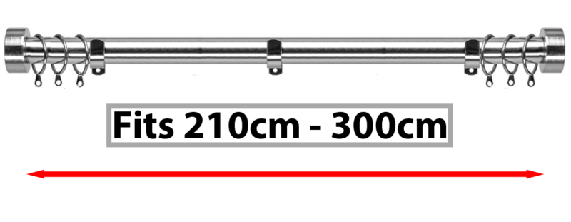 Extendable Metal Curtain Pole Set Includes