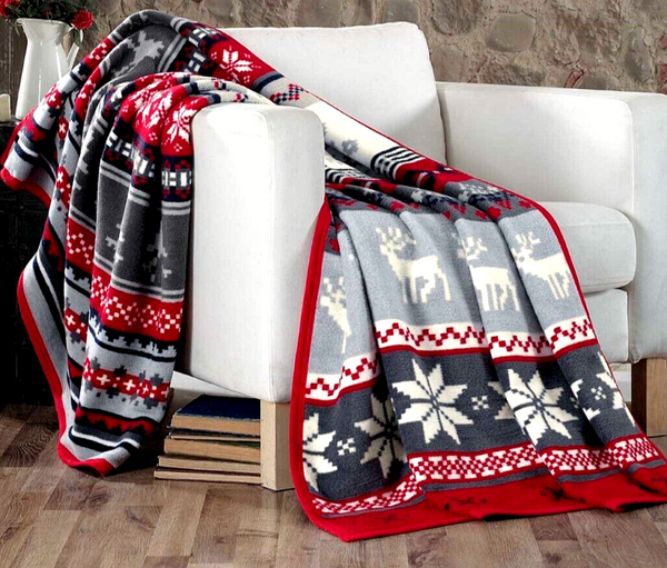 Fairisle Large Thick Ultra Soft Cozy Fleece Blanket