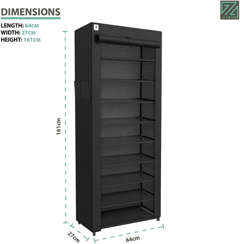 27 PAIRS 10 TIER DUSTPROOF SHOES CABINET STORAGE - Cints and Home
