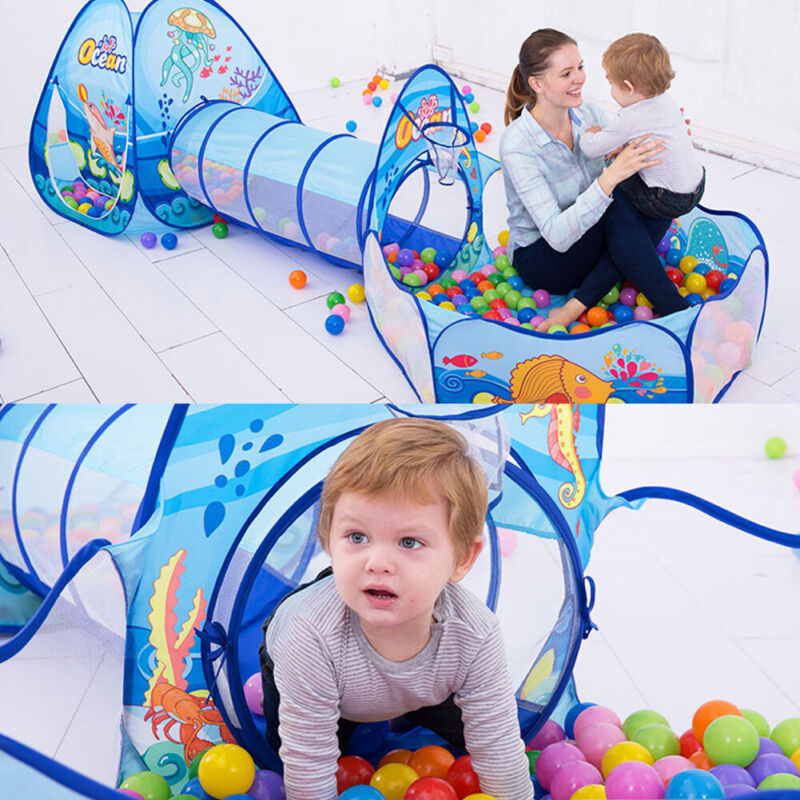 3 in 1 Play Tent House Tunnel Baby Kids Ball Pit Pool - Cints and Home