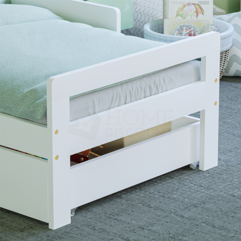 Toddler Wood Bed Frame White - Cints and Home