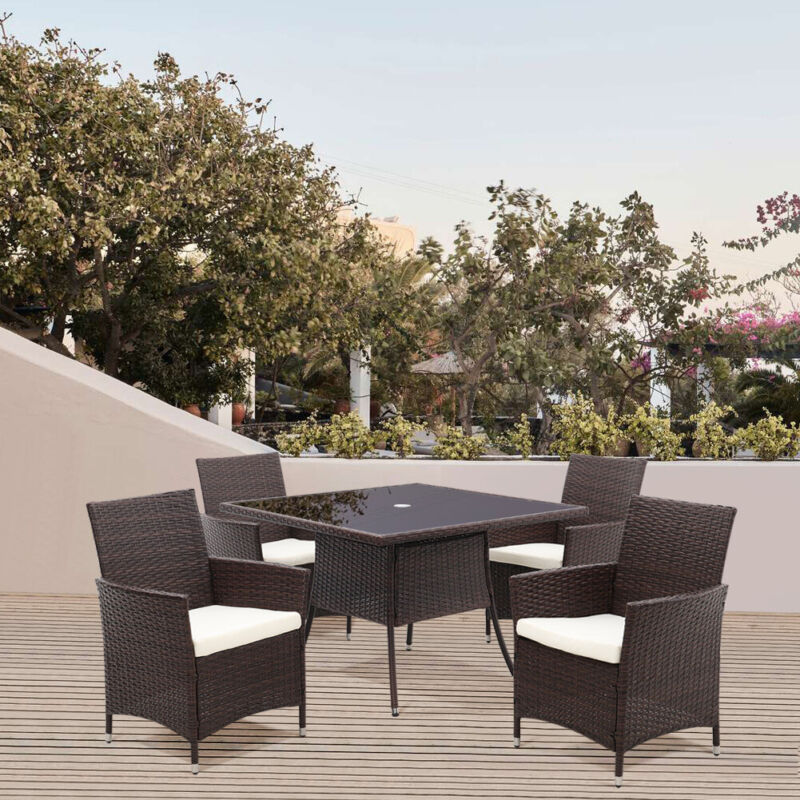 Rattan Garden Table Chairs Furniture Bistro Set Outdoor