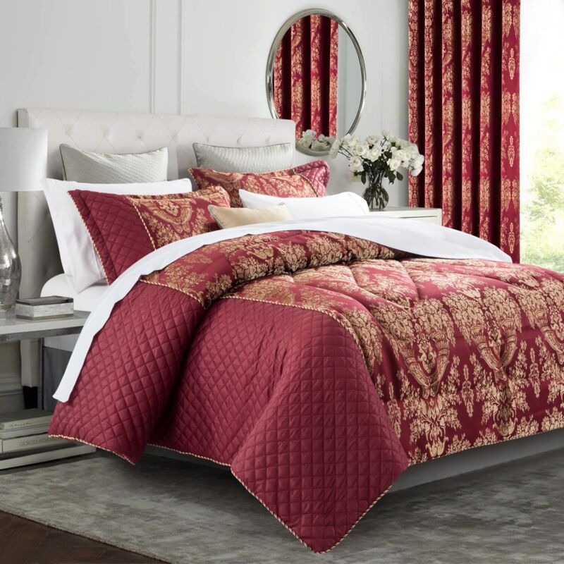 Jacquard Quilted Bedspread Bed Throw Luxury Floral