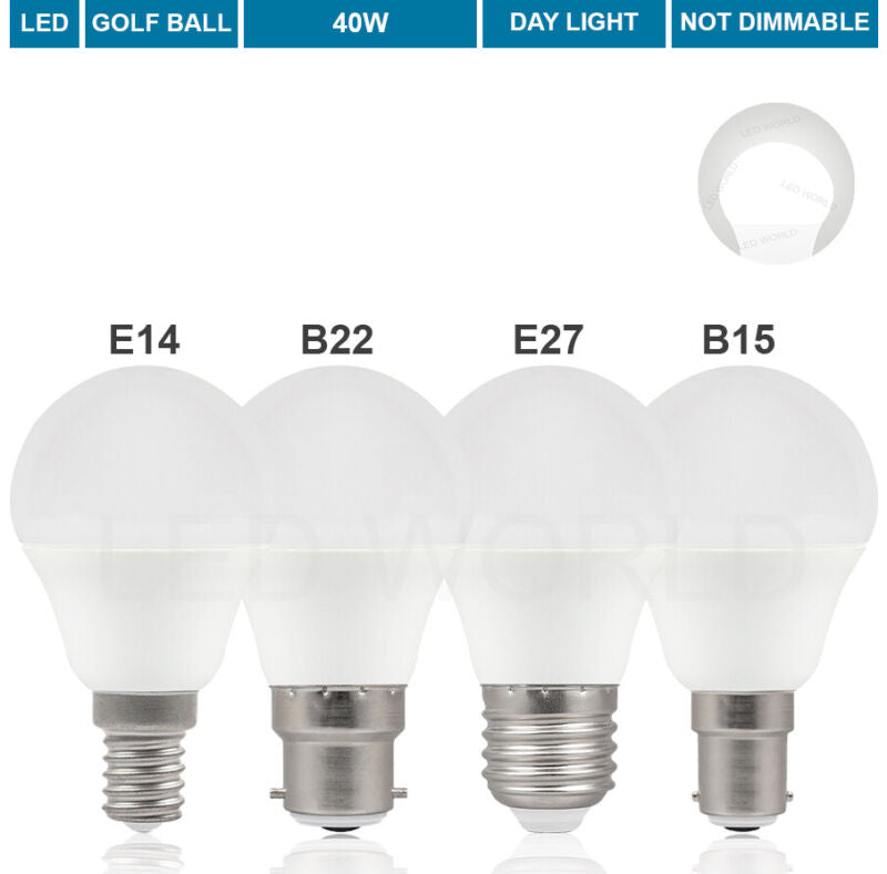LED Round Golf Light Bulbs SES Small Screw