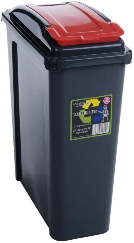 Plastic Recycle Bin Lift Top Lid 25L Rubbish