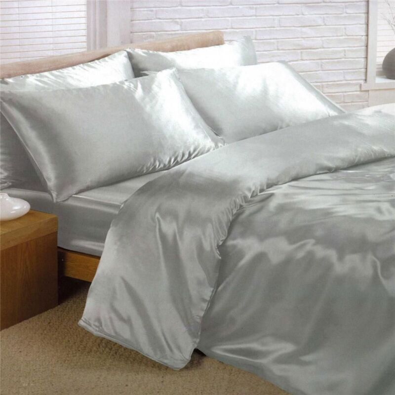 6Pcs Satin Bedding Set Silk Bedroom Duvet Cover