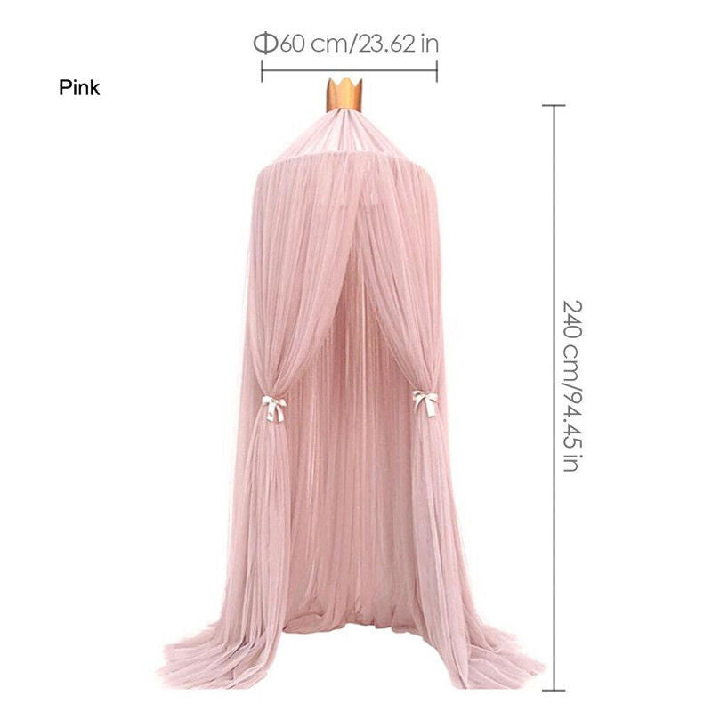 Kids Baby Bed Canopy Bedcover Mosquito Net Princess pink - Cints and Home