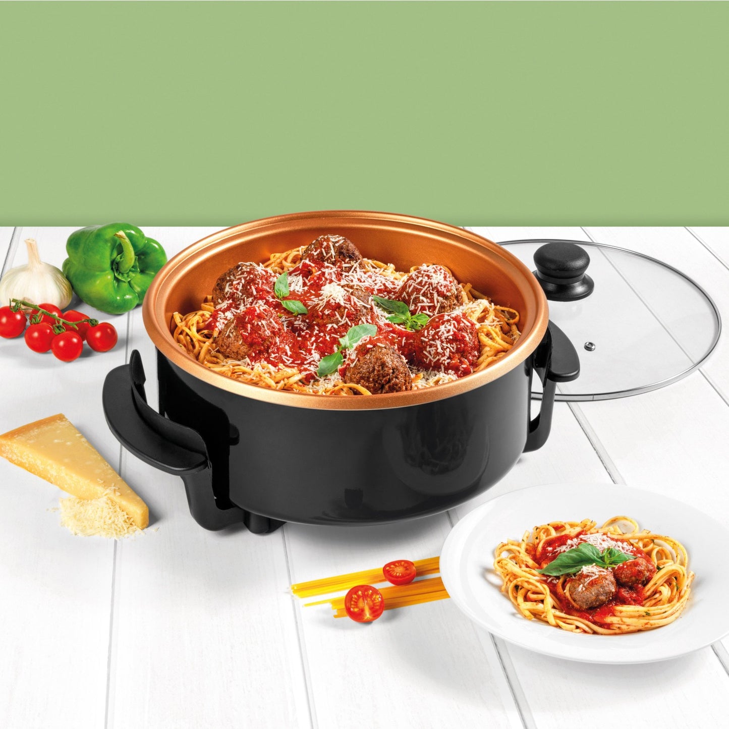 Electric Multi Cooker Non-Stick Cooking Pan Skillet Meal Maker Giles & Posner