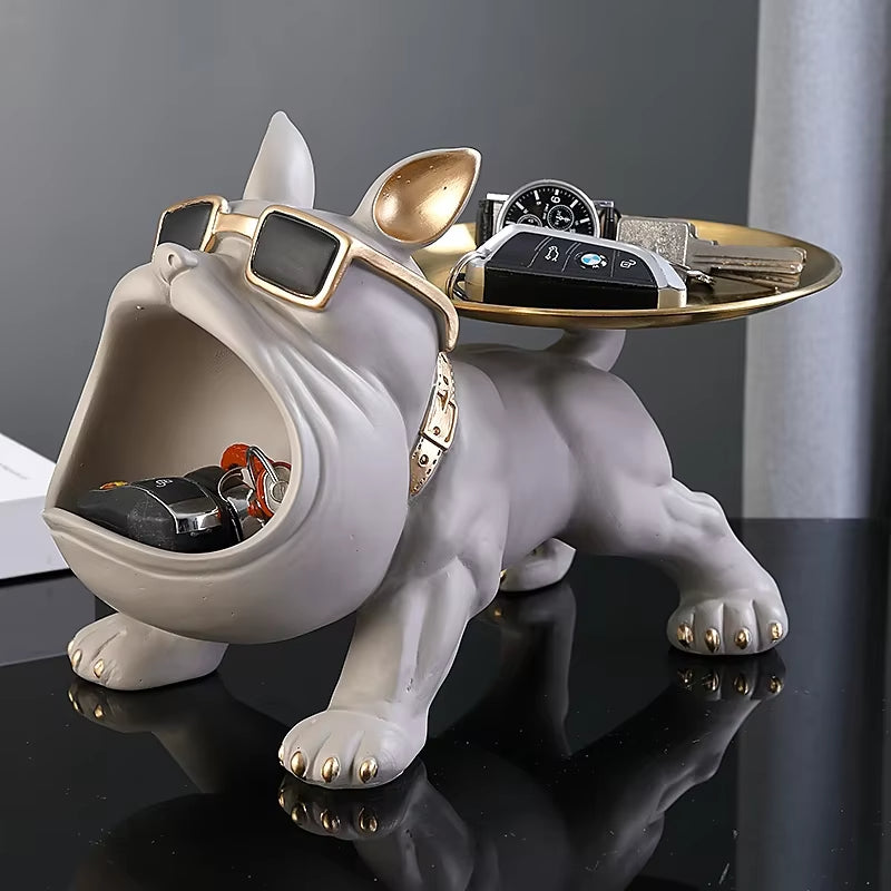 30cm Bulldog Resin Storage Figurine