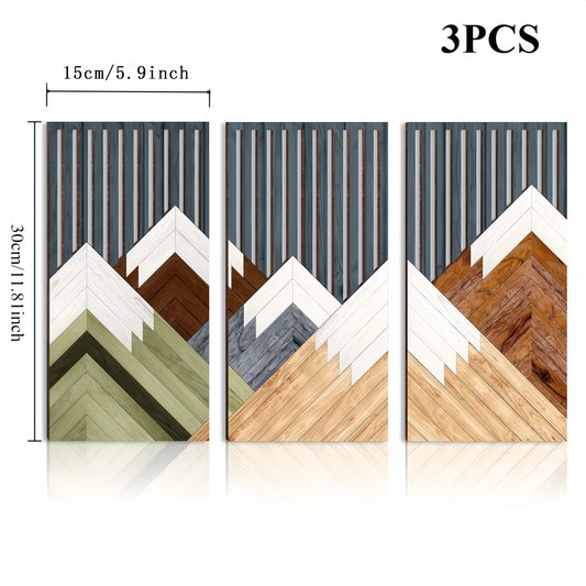 3PCS Boho Wooden Leaf Wall Hanging Decor