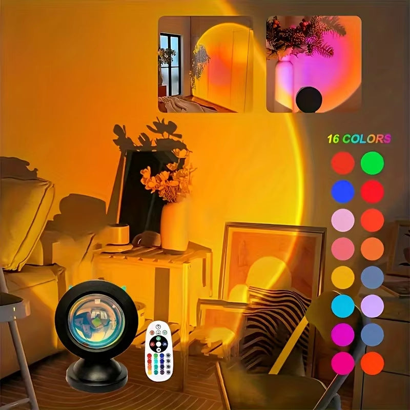 16-Color Sunset Projection Lamp with Remote