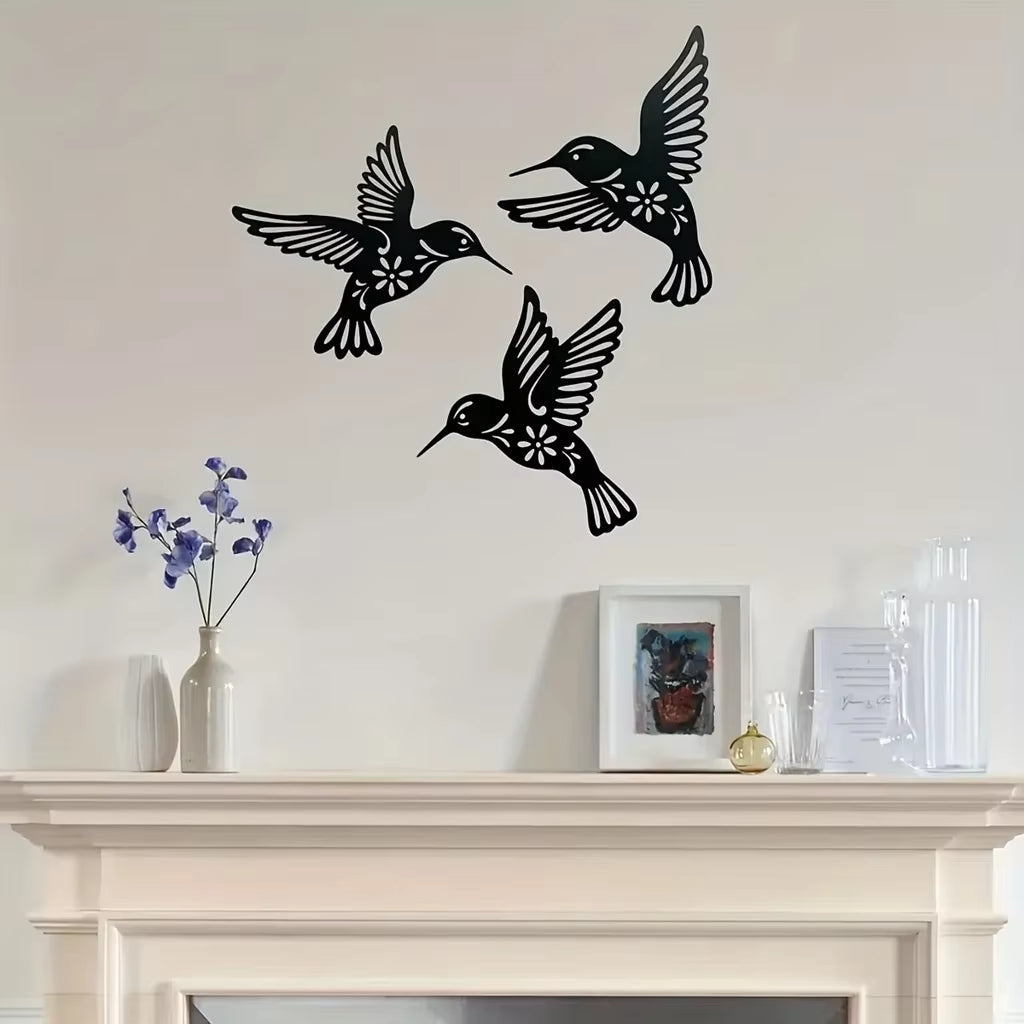 Metal Hummingbird Wall Art Waterproof Decor