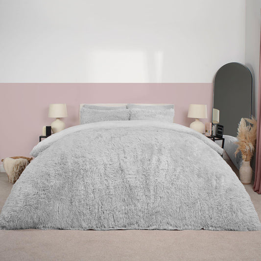 Teddy Duvet Cover Set Bedding Soft Fleece Faux Fur Shaggy Fluffy Cosy Quilt Warm