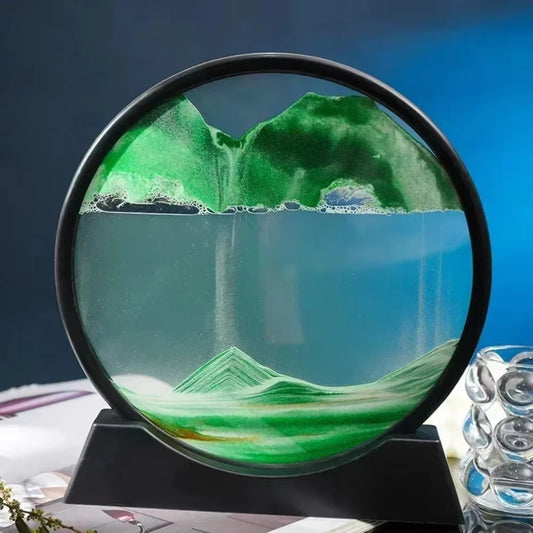 3D Moving Sand Hourglass Decor