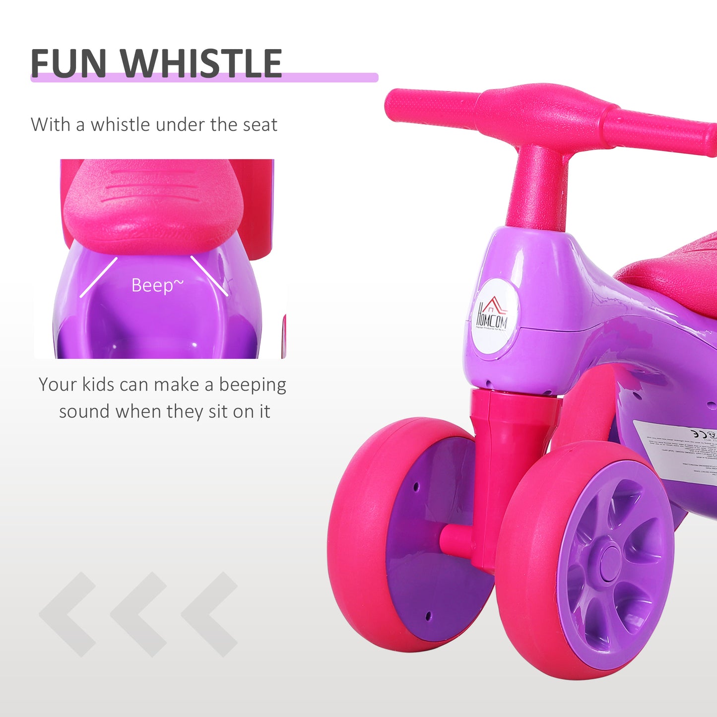 Baby Balance Bike Toddler Safe Training 4 Smooth Rubber Wheels W/Storage Bin