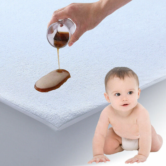 WATERPROOF BABY COT BED MATTRESS PROTECTOR FITTED TERRY SHEET NEW 140X70 Cm