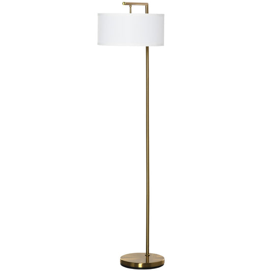 Modern Floor Lamp Tall Pole Light with Linen Shade E27 Holder for Home Office