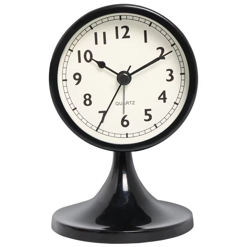 Nordic Metal Round Silent Bedside Alarm Clock