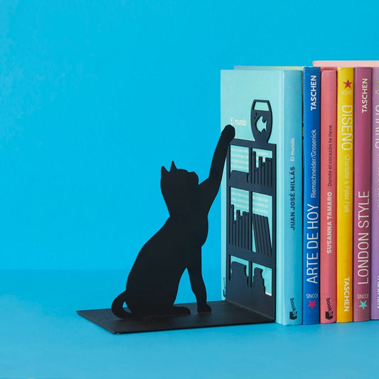 Book Ends Black Metal Heavy Duty Art Deco Home Office Shelf anti Slip Bookends