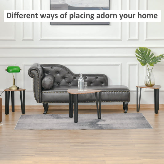 HOMCOM 3-Piece Nesting Coffee Table Set in Walnut MDF for Living Room