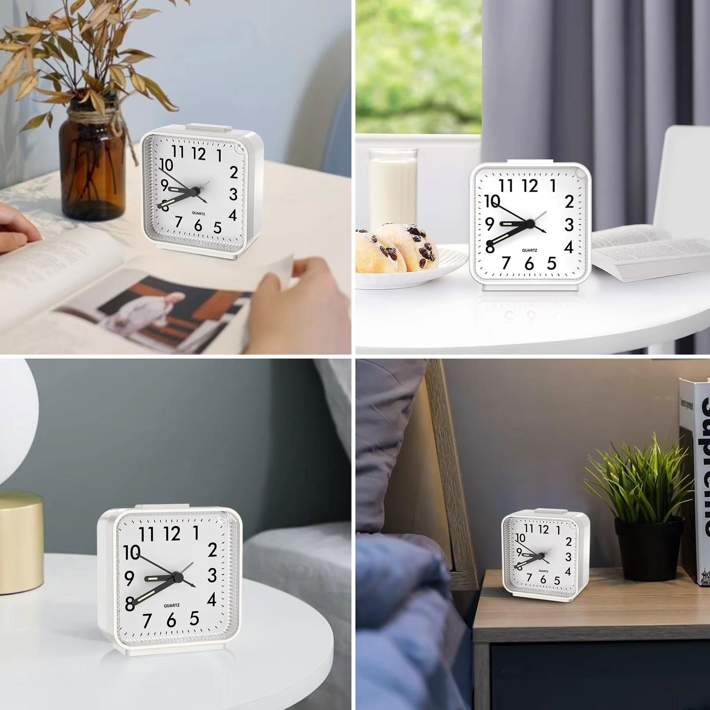 ORIA Small Analog Bedside Alarm Clock