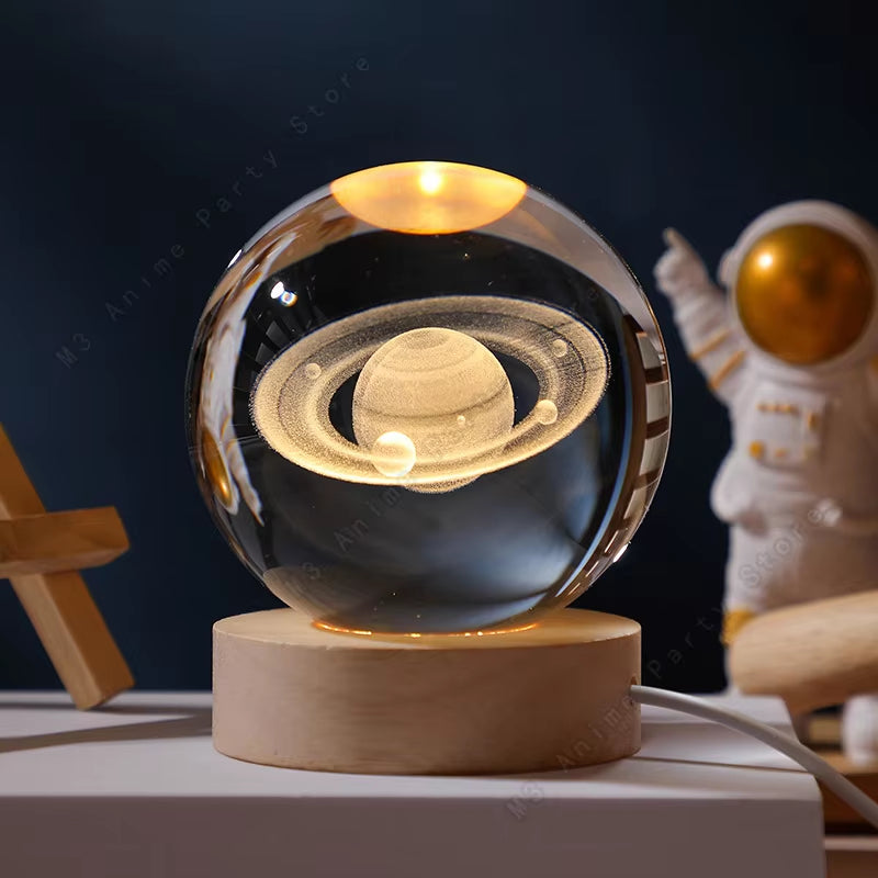 3D Crystal Ball Galaxy LED Night Light