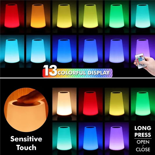13-Color RGB Touch Night Lamp with Remote
