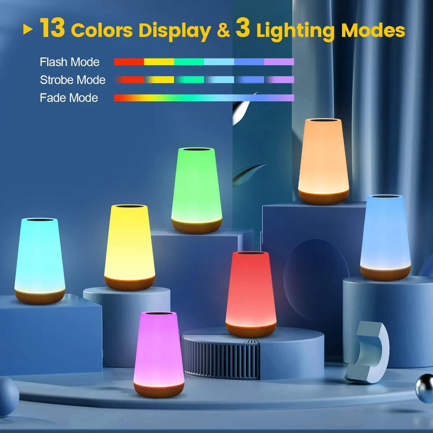 13-Color RGB Touch Night Lamp with Remote